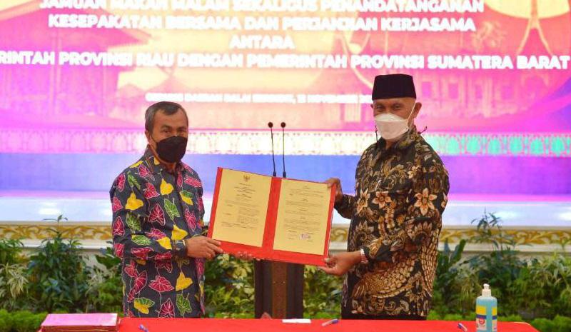 Gubri Tandatangani Kesepakatan Bersama Gubernur Sumbar