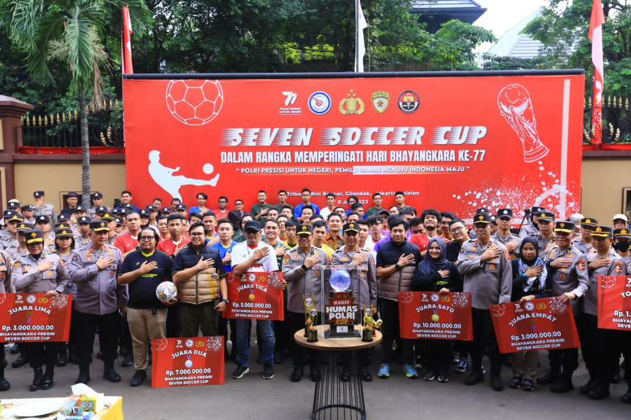 Polri Bersama Wartawan Gelar Bhayangkara Presisi Seven Soccer Cup