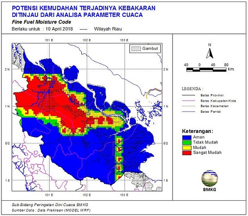 Hari Ini Ada 4 Titik Panas di Riau