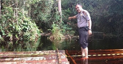 Kepolisian Subsektor Pelalawan Temukan Ratusan Tual Kayu Tak Bertuan