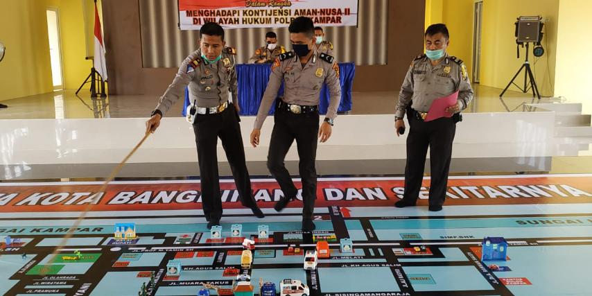 Polres Kampar Gelar Tactical Floor Games Kesiapan Kontijensi pada Ops Aman Nusa II
