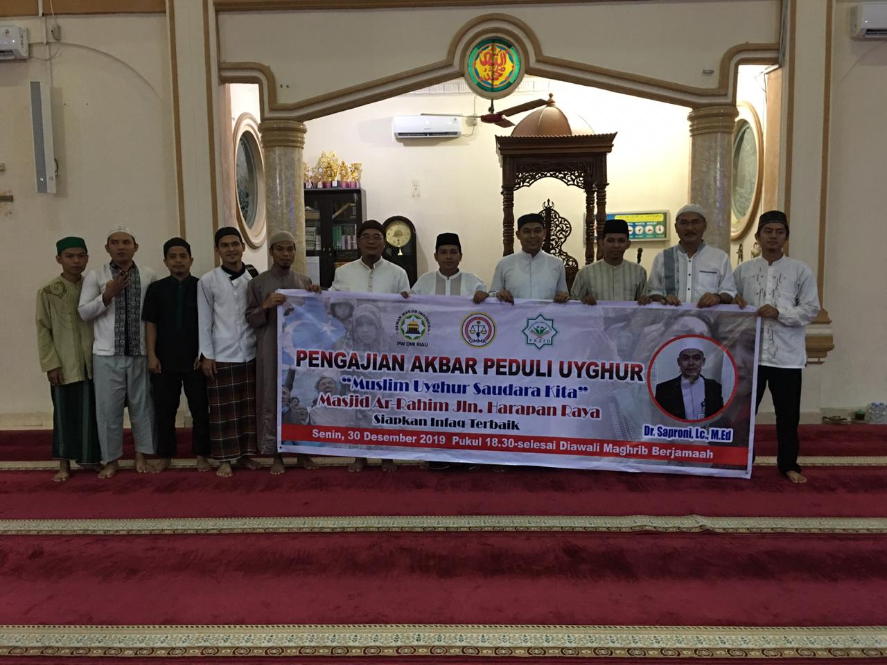 GMMK Riau dan PW DMI Riau Adakan Pengajian di Masjid-Masjid dukung Muslim Uighur