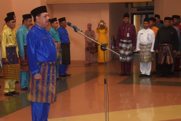 Sambut HUT Riau ke 59 Pemkab Inhil Gelar Upacara