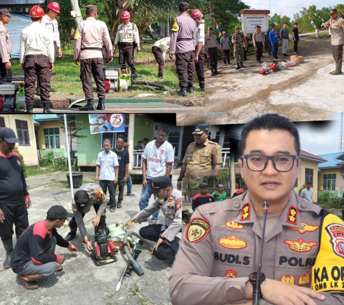 Polres Inhil Lengkapi Sarana Prasarana Pemadam Karhutla di Tiap Polsek