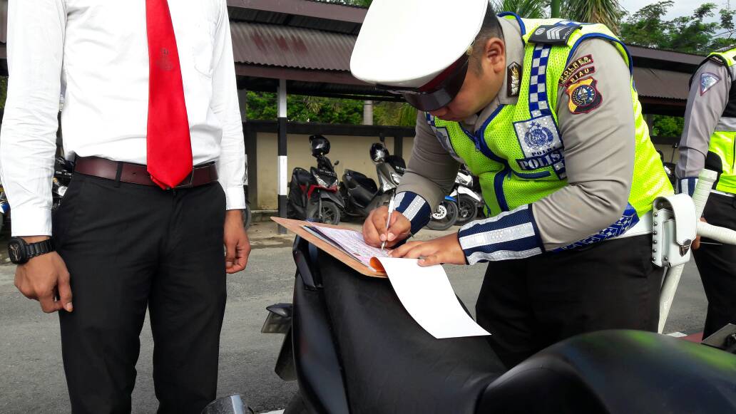 Langgar Aturan, 7 Kendaraan Oknum Polisi di Inhil Ikut Ditilang