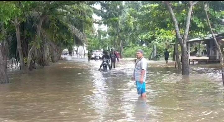Curah Hujan Tinggi, Rumah Warga Terendam Banjir di Sungai Batak