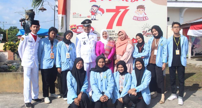 Mahasiswa Kukerta UNRI Sukseskan HUT RI ke 77 di Desa Selatbaru