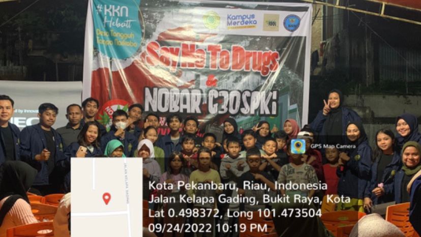 Mahasiswa KKN Umri Bersama BNN Riau Lakukan Sosialisasi 'Awas Bahaya Narkoba'