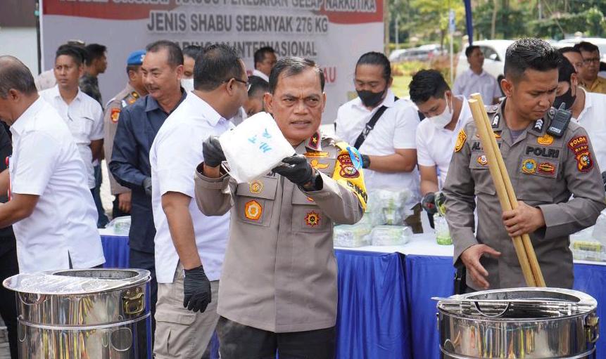 Polda Riau Musnahkan 275 Kilogram Sabu, Selamatkan 2 Juta Jiwa dari Narkoba