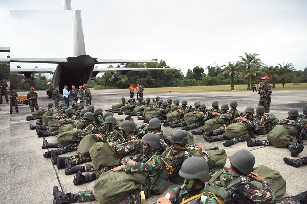 53 Prajurit Batalyon Komando 462 Paskhas TNI AU, Diterjunkan Kuasai Pertahanan Musuh