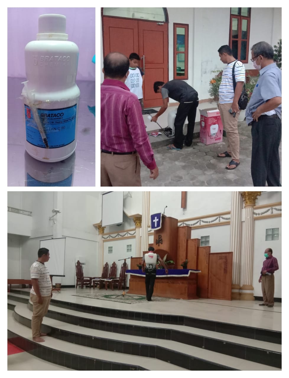 Cegah Virus Corona, Andre Pane Fasilitasi Penyemprotan Disinfektan di Gereja HKBP Maduma