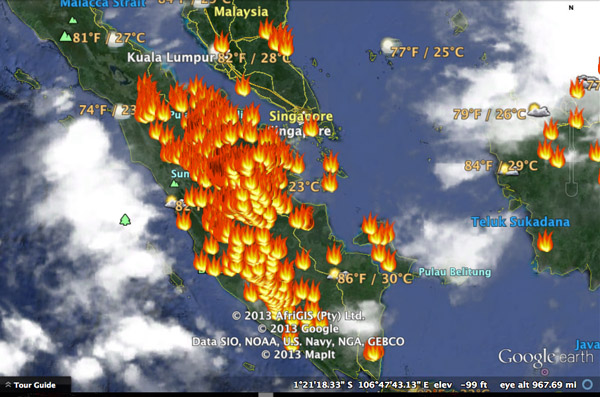 Puluhan Titik Panas Masih Kepung Riau Hari Ini