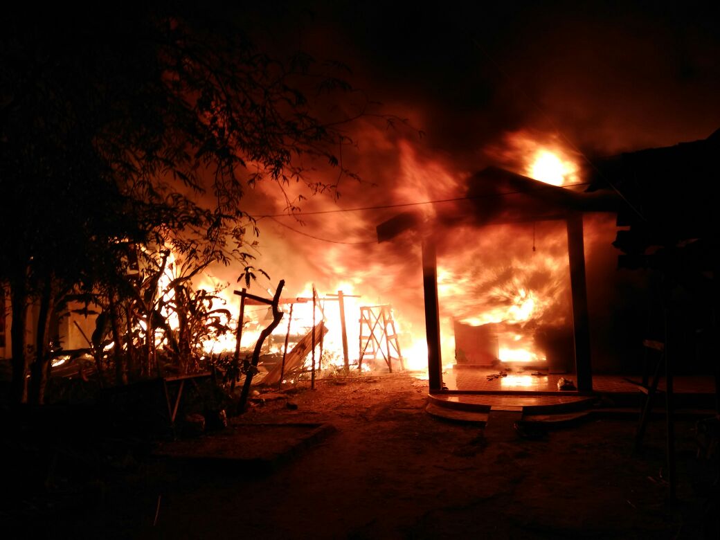 Lagi Musibah Kebakaran di Inhil, Kali ini 16 Jiwa Kehilangan Tempat Tinggal