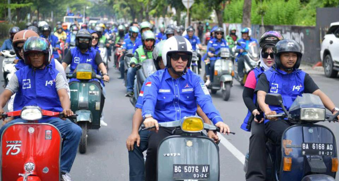 Naik Vespa dan Diarak Saat Daftarkan Bacaleg, Demokrat Riau Tekankan Hal Ini Ke Bacaleg