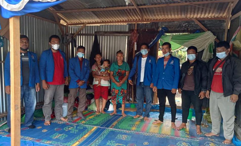 GAMKI Bengkalis Kunjungi Keluarga R Sinaga Korban Kebakaran di Pinggir