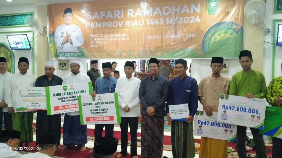 Wabup Rohil Dampingi Safari Ramadhan Sekdaprov Riau di Masjid Al-Khairiyah