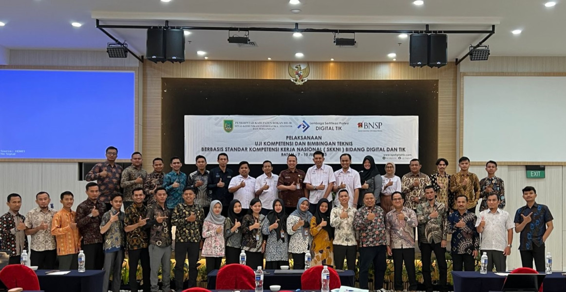 Diskominfotiks Rohil Gelar Bimtek Uji Kompetensi Berbasis SKKN Bidang Digital dan TIK