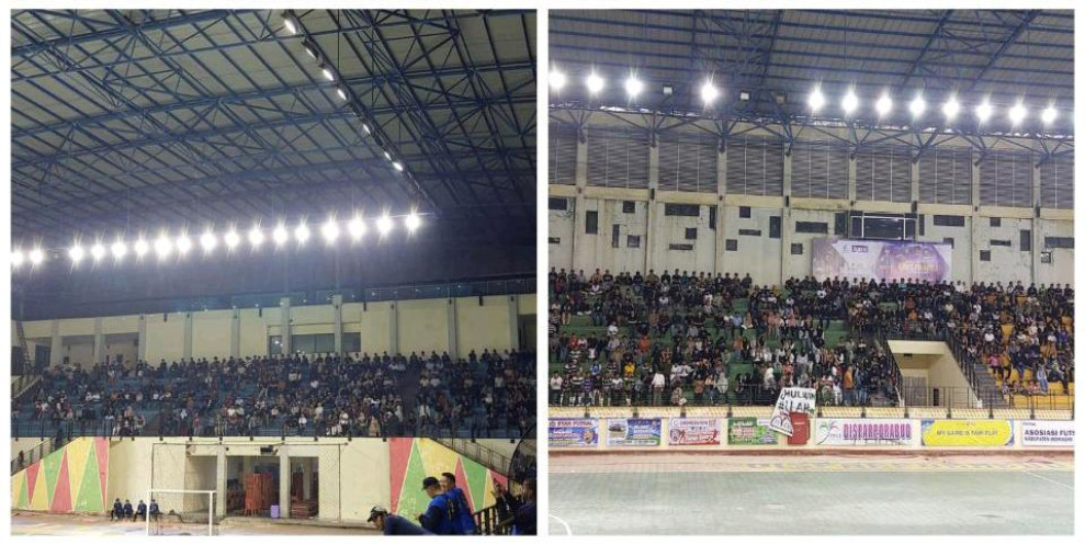 Final Futsal Kapolres Inhil Cup 2023, Tribun Venue Futsal Dipadati Ribuan Masyarakat