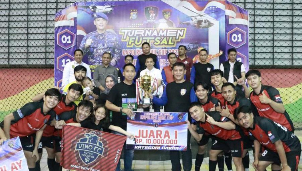 Berikut Para Juara Turnamen Futsal Kapolres Inhil Cup 2023