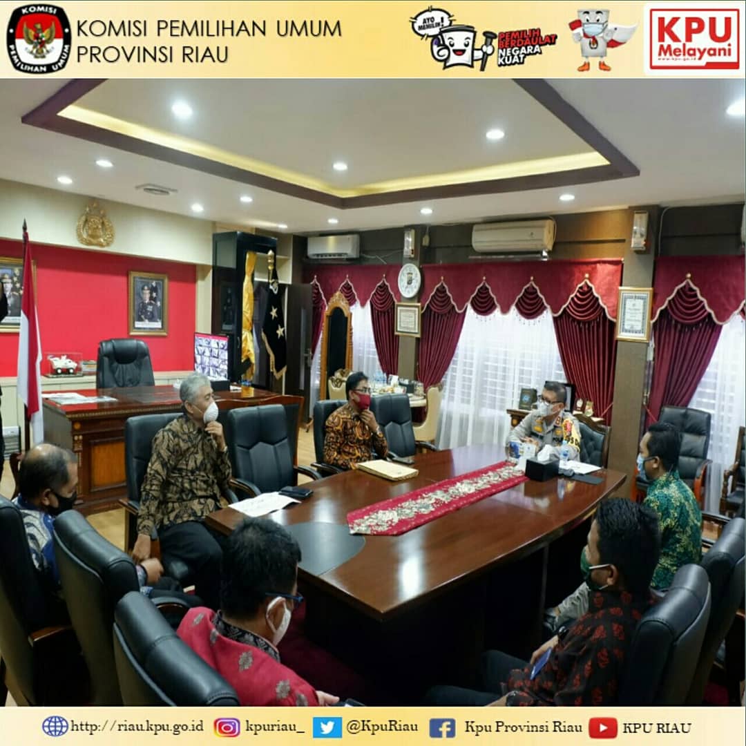 KPU Riau Bahas Persiapan Pemilu Serentak 2020 Bersama Polda Riau