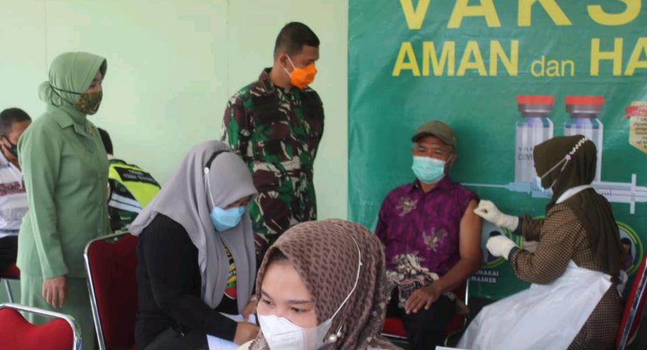 Kodim Inhil Laksanakan Vaksinasi Sinovac Tahap I Bagi Purnawirawan TNI AD