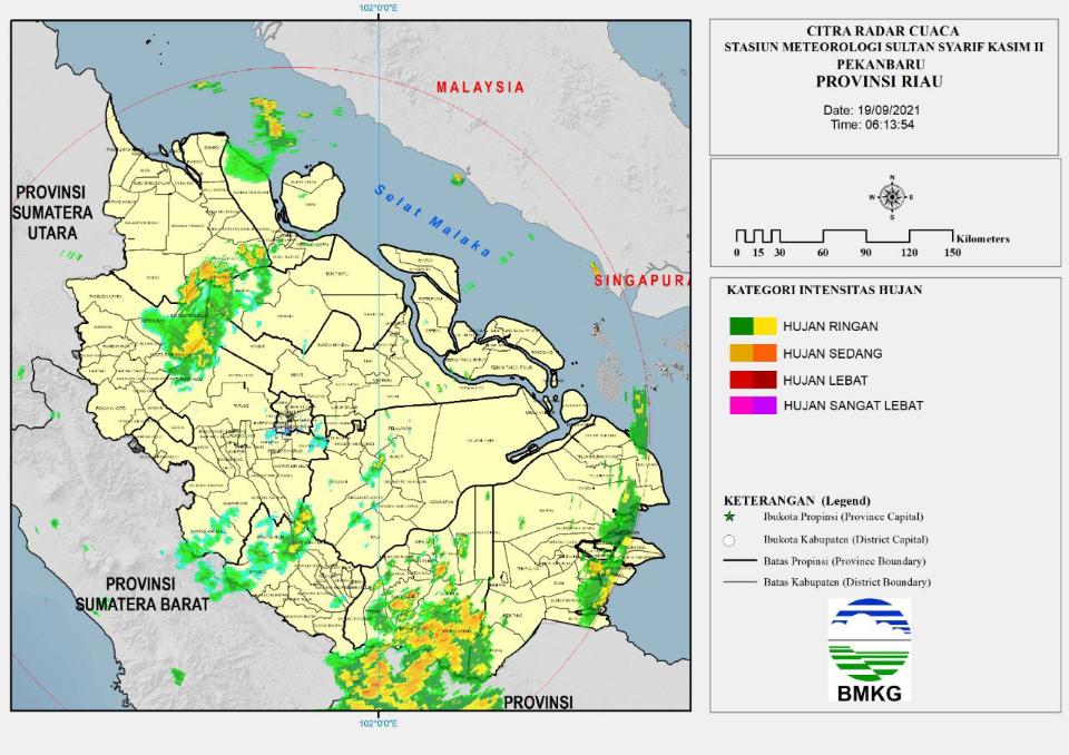 Info Prakiraan Cuaca, Sebagian Besar Wilayah Provinsi Riau akan Turun Hujan