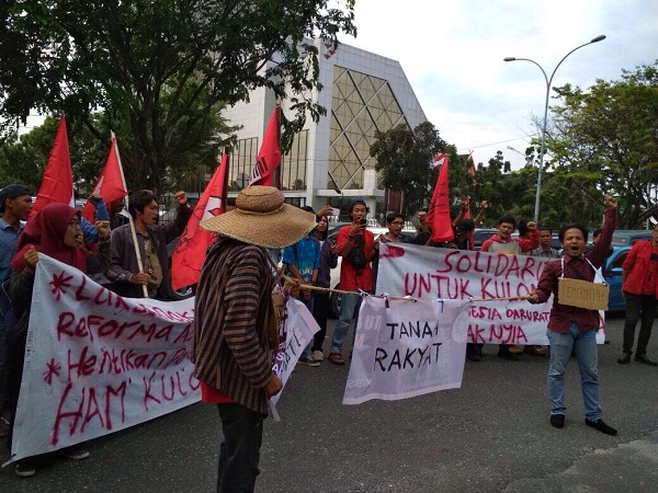 Bela Petani Kulon Progo, GMNI Pekanbaru Aksi Solidaritas