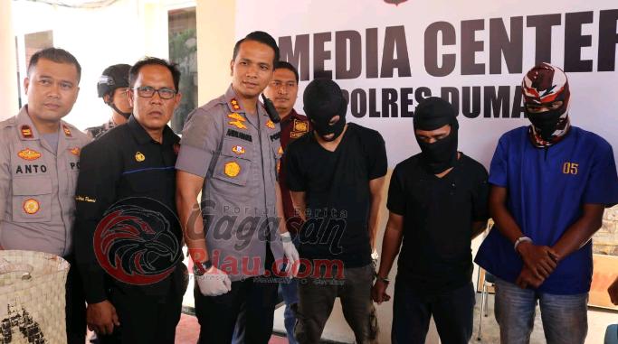 Pengungkapan 15 Kg Sabu, 3 Pelaku Bakalan Dikerangkeng Polres Dumai