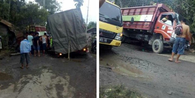 Mobil Terpuruk Diduga Melebihi Tonese Akibatkan Macet Panjang 2 KM