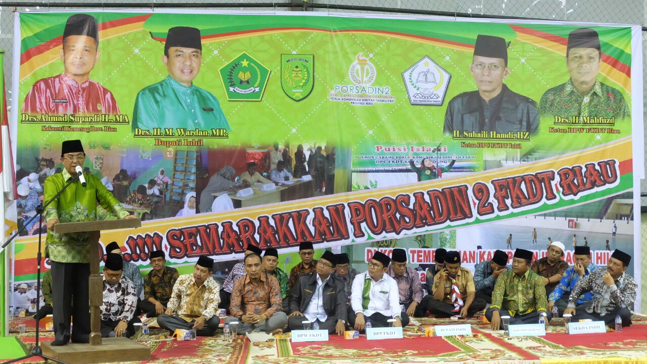 Buka PORSADIN II FKDT Riau, Wardan Tegaskan Komit Mendukung Pendidikan Diniyah