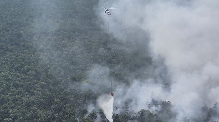 Karhutla Kepung Riau, Patroli Udara Helikopter H225M/Caracal Mencatat 75 Titik Api