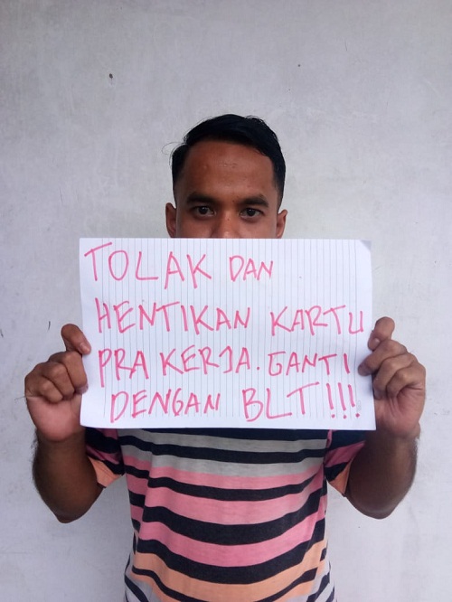 Repdem Riau : Rakyat Butuh Makan Bukan Pelatihan Online, Hentikan Program Kartu Prakerja, Ganti BLT