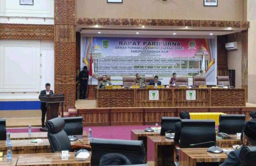 Banggar DPRD Rohil Sampaikan Laporan Akhir Perubahan KUA dan PPAS APBD 2024