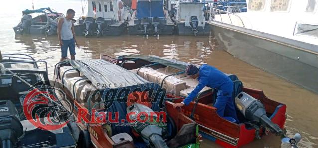 2 Unit Speedboat Bermuatan Rokok Selundupan di Perairan Indragiri