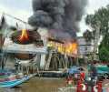 Kompor Meleduk, 7 Petak Rumah Hangus Terbakar di Inhil