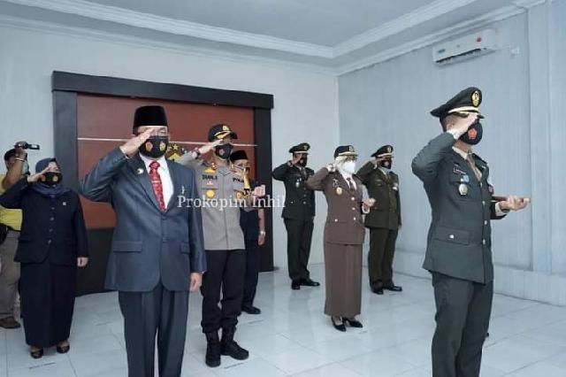 Bupati Wardan Ikuti Upacara HUT TNI Ke-75 TH 2020 Secara Virtual