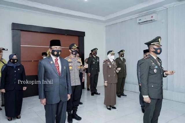 Bupati Wardan Ikuti Upacara HUT TNI Ke-75 TH 2020 Secara Virtual